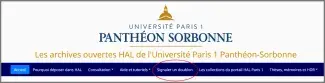 Les archives ouvertes HAL de l'Université Paris 1 Panthéon-Sorbonne